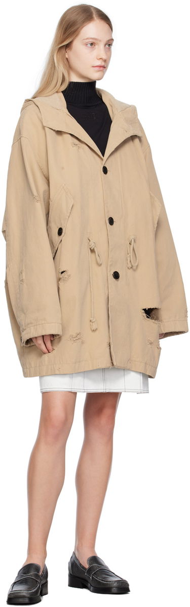 Парка We11done Distressed Hooded Coat Бежово | WD-JP3-23-153-U-BG, 3