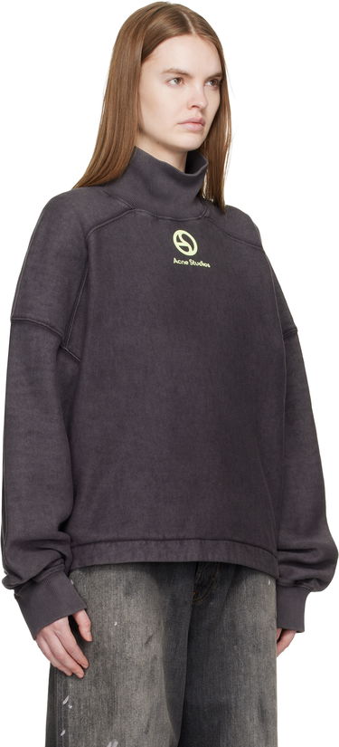 Суитчър Acne Studios Acne Studios Logo Mock Neck Fleece Sweatshirt Сиво | CI0198-, 4