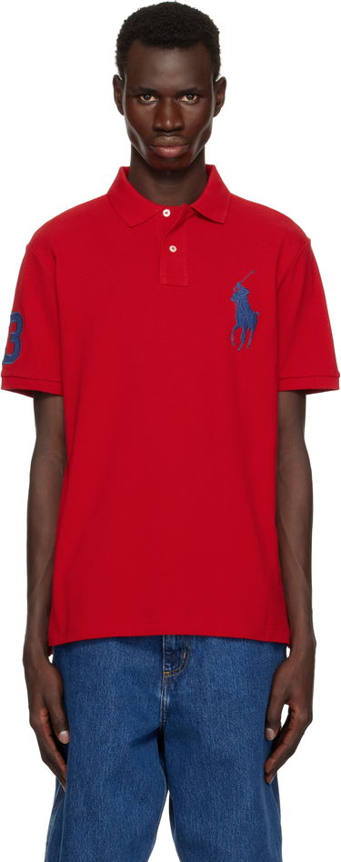 Поло тениска Polo by Ralph Lauren Ralph Lauren Custom Slim Fit Big Pony Mesh Polo Червено | 710688969005, 0