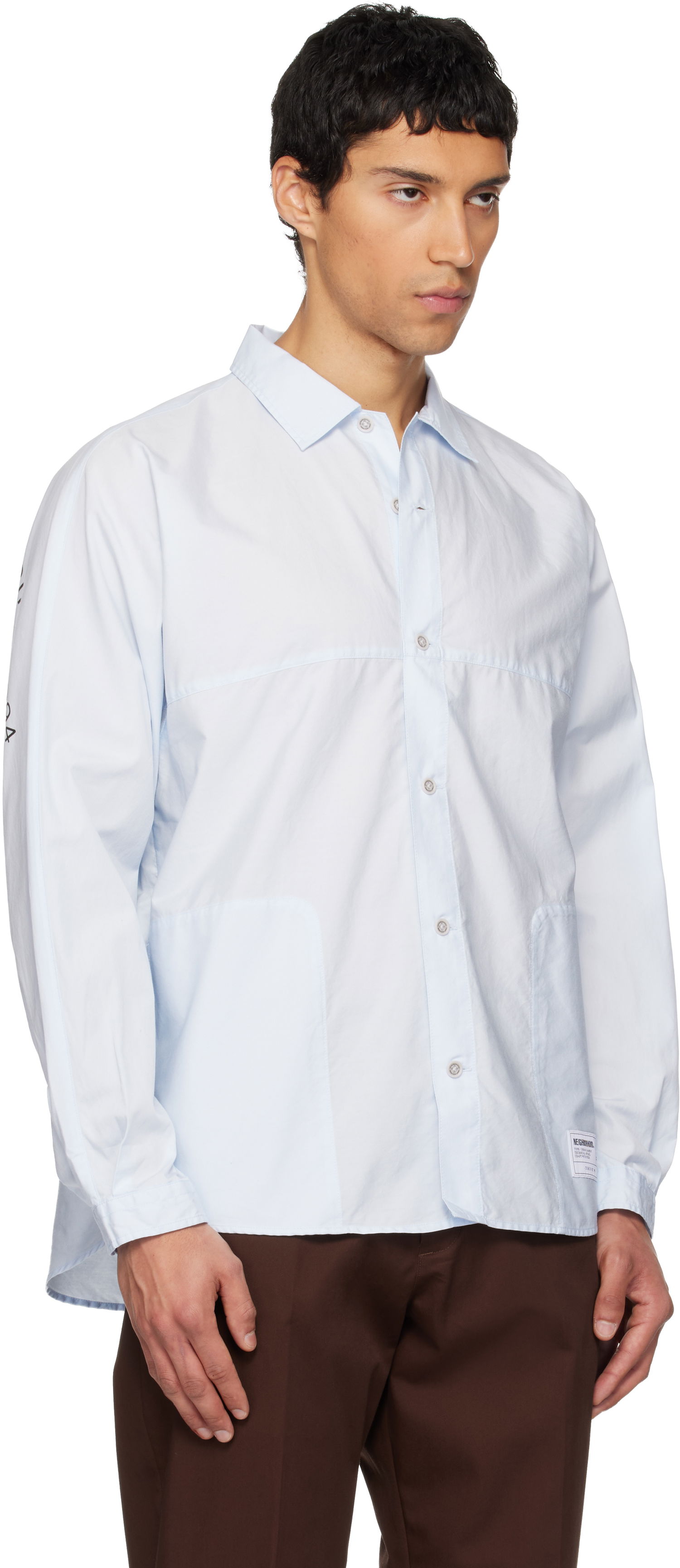 Риза Neighborhood Dolman Sleeve Long-Sleeve Shirt Синьо | 252AQNH-SHM01, 1