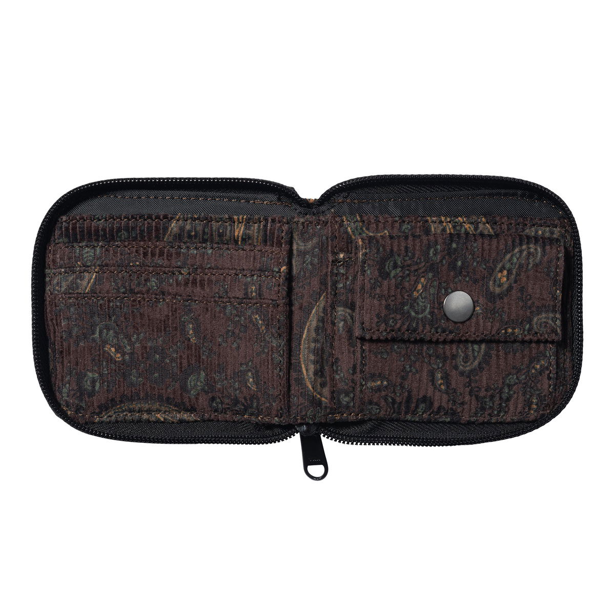 Портфейл Carhartt WIP Flint Zip Wallet "Paisley Print/Buckeye rinsed" Кафяво | I029507_1U6_02, 1