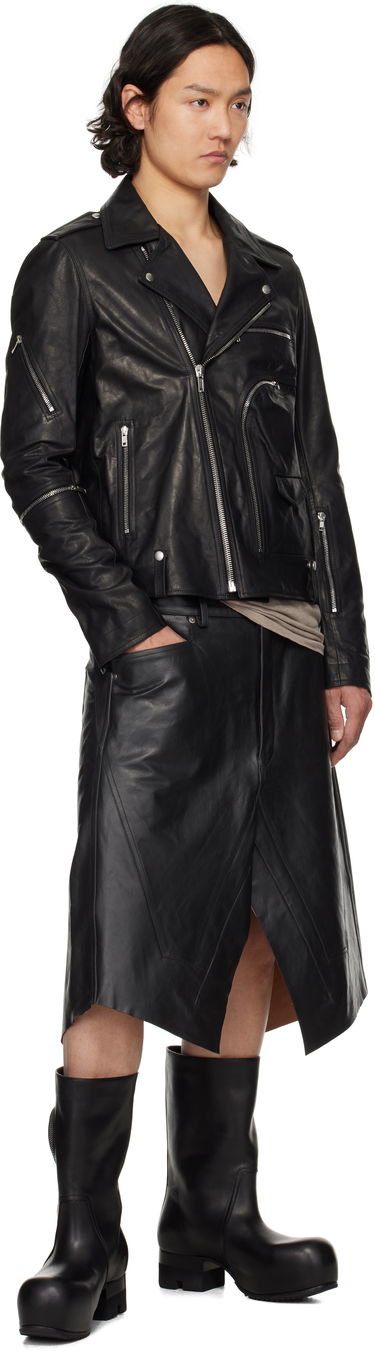 Пола Rick Owens Rick Owens Hollywood Leather Skirt Черно | RU01E5345 LTP, 3