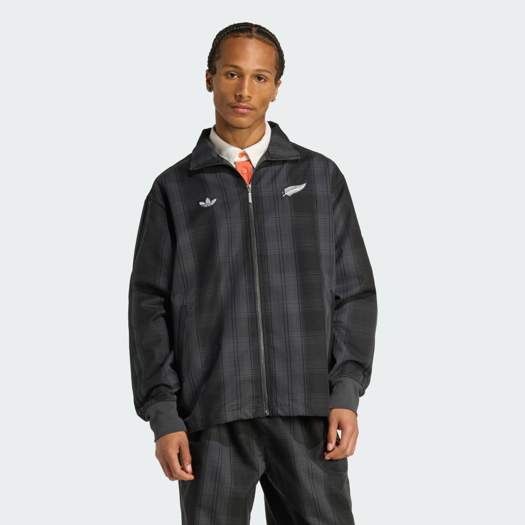 Яке adidas Performance ORIGINALS &amp; ALL BLACKS Plaid Woven Firebird Track Jacket Сиво | KG4633, 0
