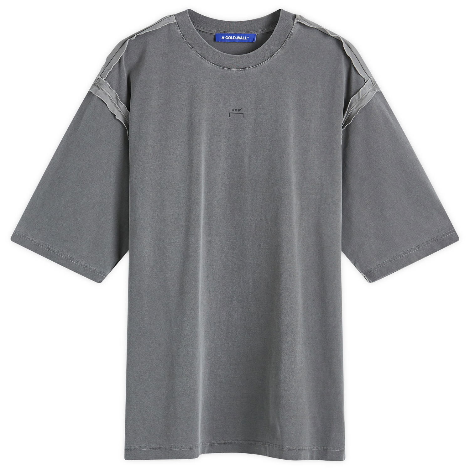 Тениска A-COLD-WALL* Facade Logo T-Shirt Сиво | ACWMTS195-BLK, 0