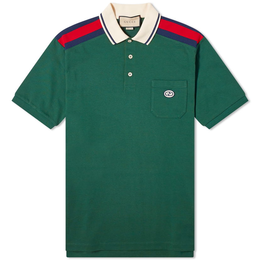 Поло тениска Gucci GRG Logo Polo Shirt Зелено | 737656-XJF4V-3754