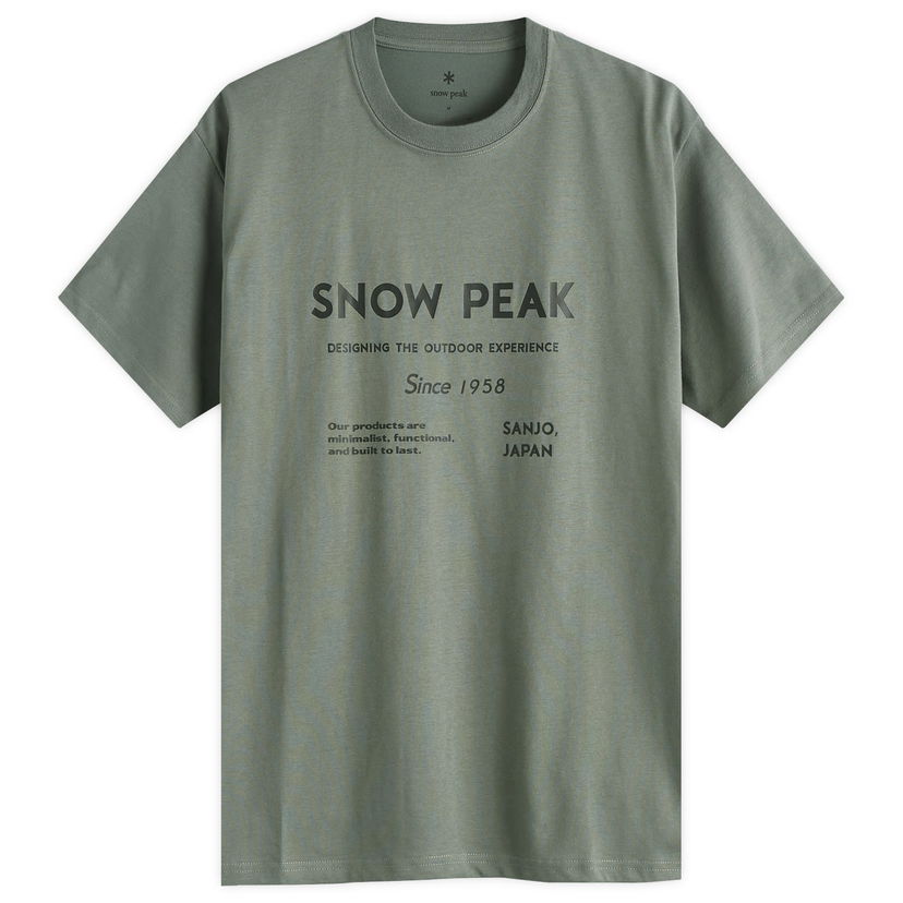 Тениска Snow Peak Typography Logo T-Shirt Foliage Зелено | TS-24AU101-FOL