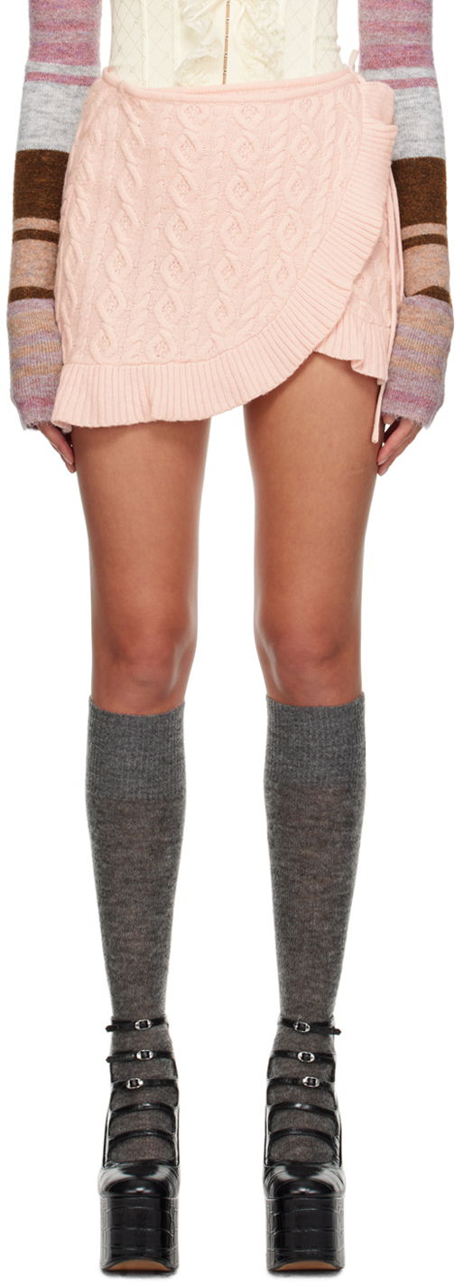 Guizio Gemma Knit Wrap Miniskirt