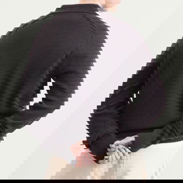 Поло тениска Studio Nicholson Studio Nicholson Sark Knitted Polo Shirt Сиво | SARKSN-1503-WLN, 3