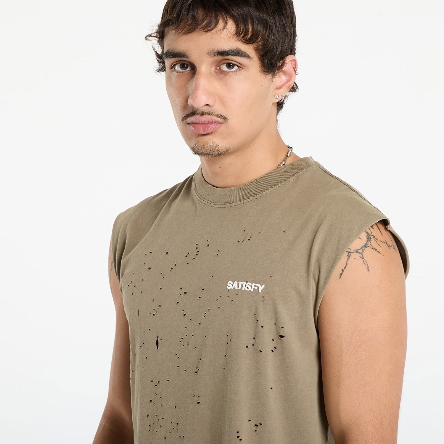 Потник Satisfy Satisfy MothTech Muscle Sleeveless T-Shirt Зелено | 11005-AFA-SAB, 1