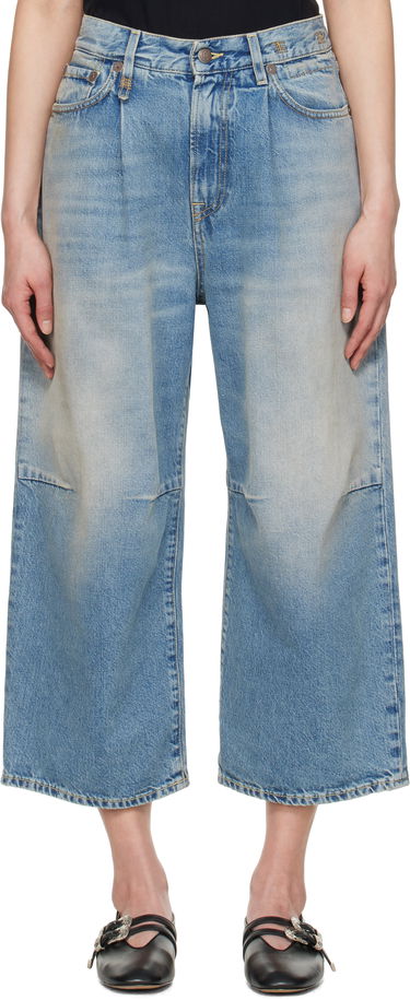 Дънки R13 R13 Cropped Wide Leg Jeans Синьо | R13WD046-D306A, 0