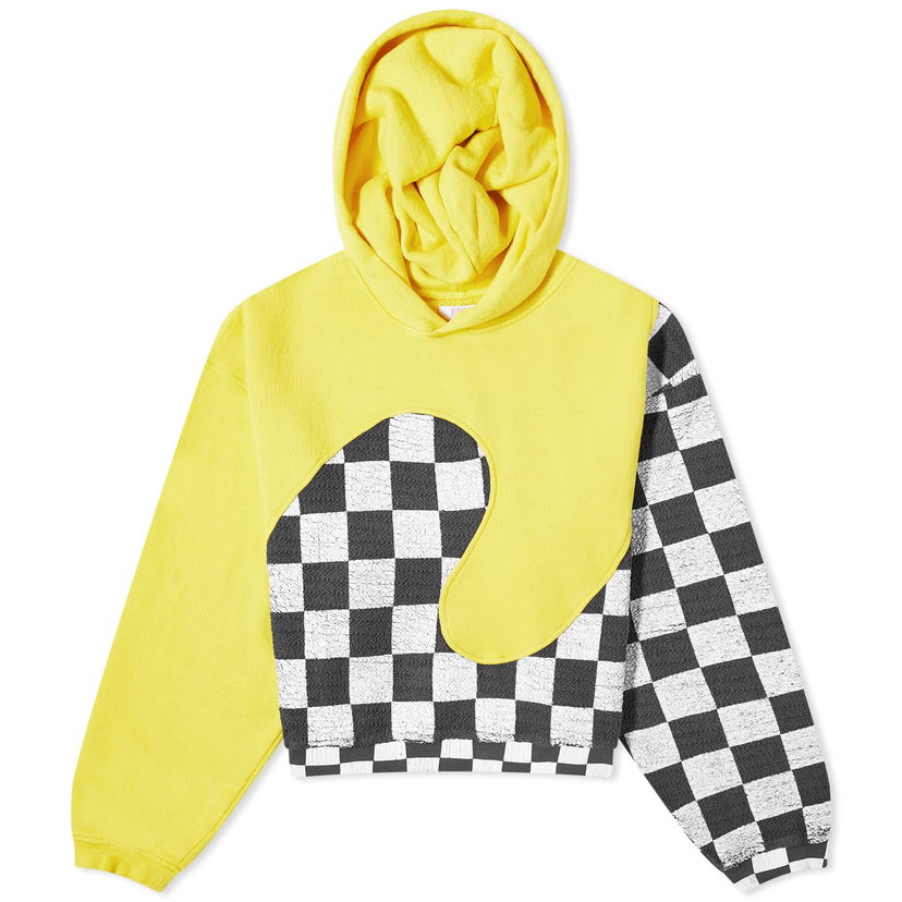 Суитчър ERL Checkerboard Swirl Hoodie Жълто | ERL08T022-YLW