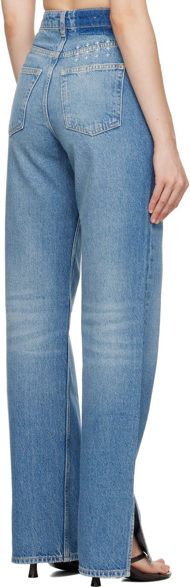 Дънки Ksubi Playback Splits High-Waist Straight-Leg Jeans Синьо | WPF25DJ003, 2