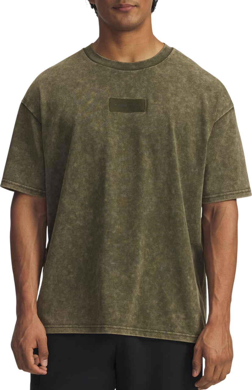 Тениска Under Armour Project Rock Washed Patch T-Shirt Зелено | 6006763-308