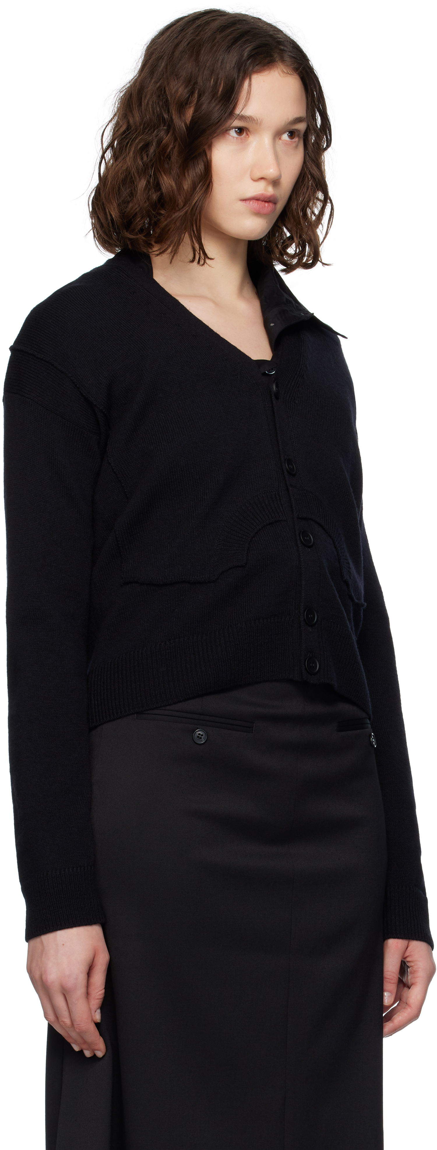 Пуловер Maison Margiela MM6 Maison Margiela Wool Knit Cardigan Черно | S52HP0032 M13139, 1