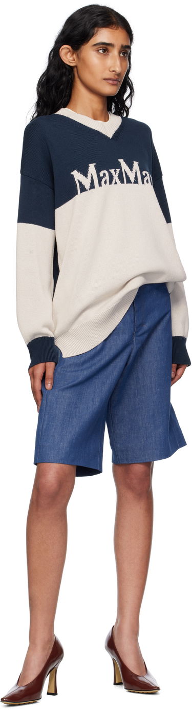 Пуловер Max Mara Max Mara Luigi Colorblock Sweater Тъмно синьо | 2519361043600, 3