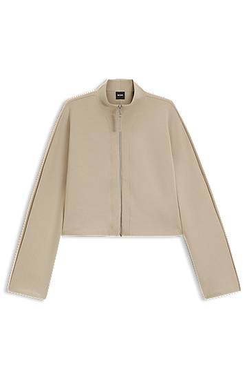 Яке бомбър BOSS Loose-fit bomber jacket in stretch jersey Бежово | 50555057, 0