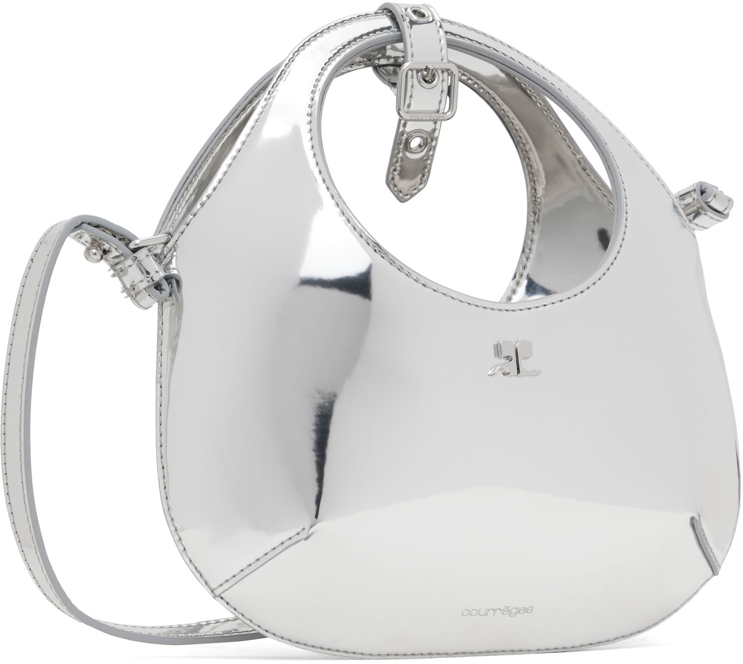 Чанта през рамо Courrèges Mini Mirror Effect Shoulder Bag Металик | 324GSA126PU0017, 1