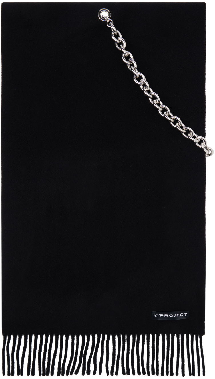 Шал Y/PROJECT Chain Scarf Черно | 621SC001, 0