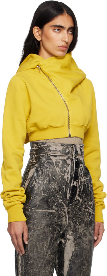 Суитчър Rick Owens Concordians Micro Mountain Cropped Asymmetric Zip Hoodie Кафяво | DS02E7237 F, 4