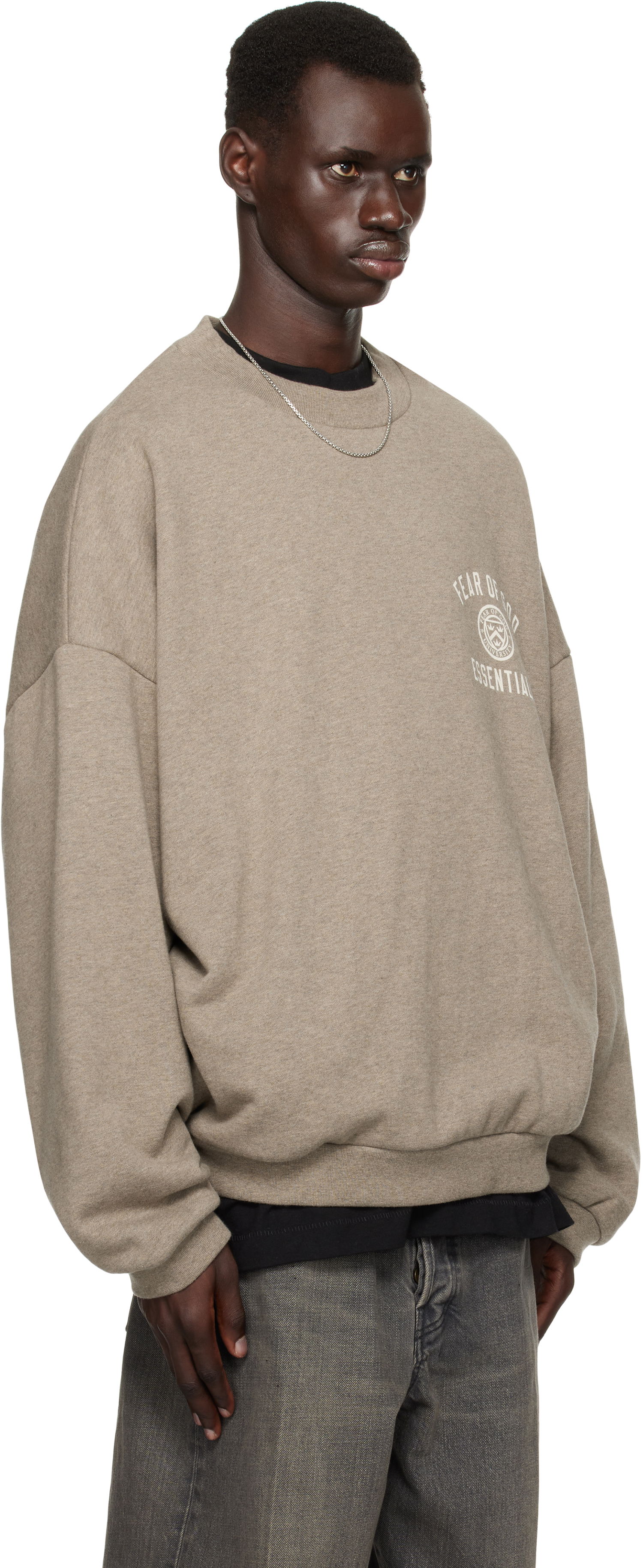 Суитчър Fear of God Fear of God ESSENTIALS Fleece Crewneck Sweatshirt Кафяво | 192HO246261F, 1