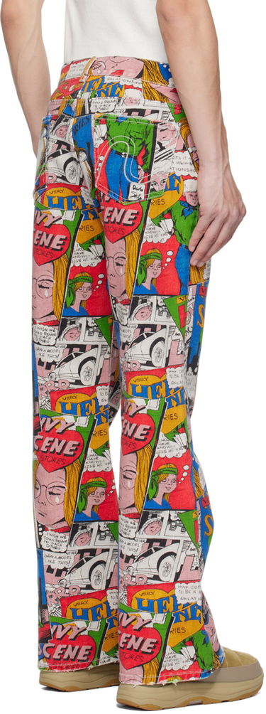 Дънки ERL ERL Comic Print Flare Jeans Многоцветен | ERL06P011, 2