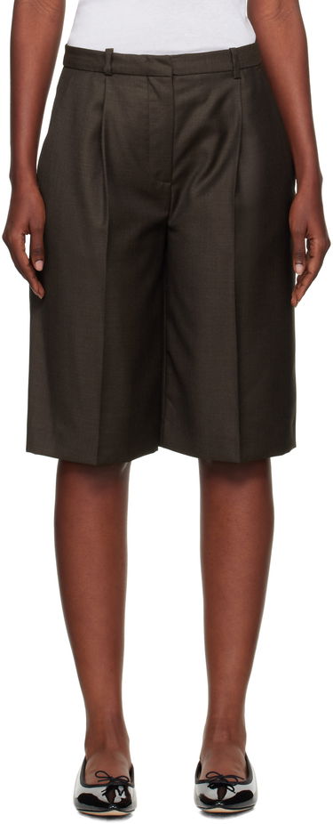 Къси панталони Loulou de Saison Loulou de Saison Adler Virgin Wool Bermuda Shorts Кафяво | ADLER, 0