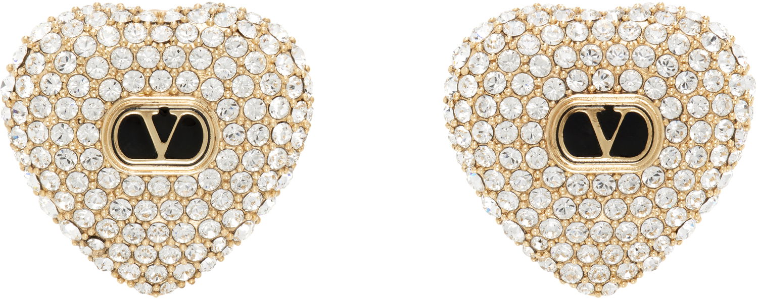 Обеци Valentino Valentino Garavani Crystal Heart Earrings Металик | 6W2J0Y68VTI, 0