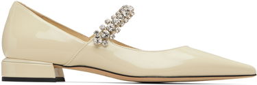 Кецове и обувки Jimmy Choo Bing Patent Leather Crystal-Embellished Ballerina Flats Бежово | BING PUMP FLAT, 0