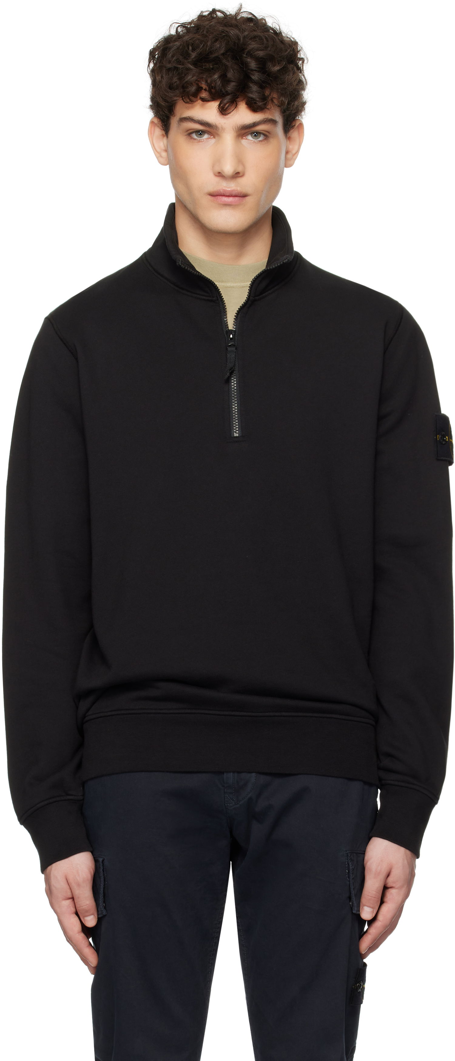 Суитчър Stone Island Fleece Sweatshirt Черно | K1S156100619S0051, 0