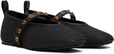 Pокля rag & bone rag & bone Spire Straw Mary Jane Ballerina Flats Черно | WFF25PF1003ST3, 3