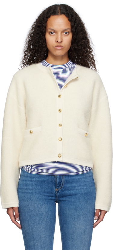 Пуловер rag & bone rag & bone Kaia Boucle Cardigan Бяло | WAS24F047AA47, 0