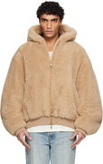 Alpaca Hooded Bomber Jacket