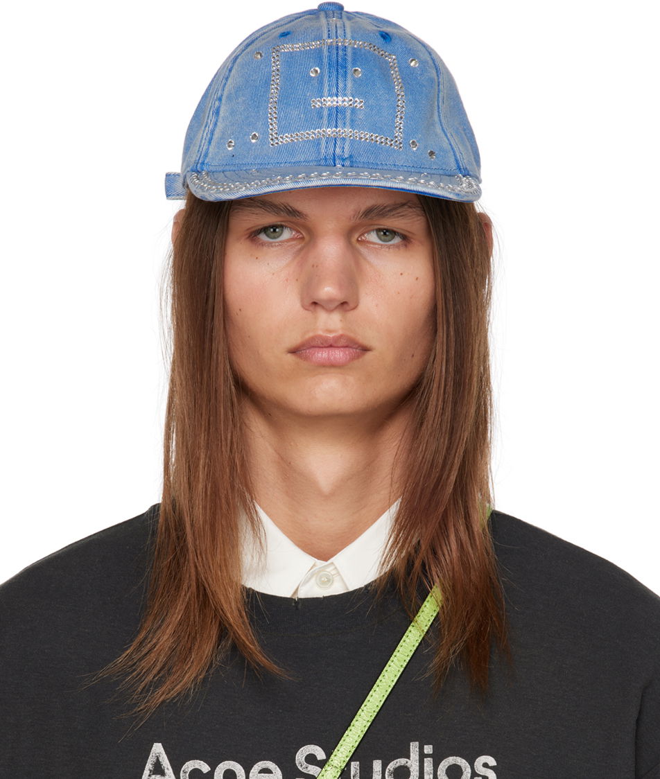 Шапка с козирка Acne Studios Crystal Logo Cap Синьо | C40289-, 0