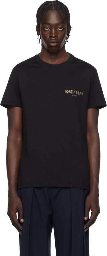 Тениска Balmain Vintage Gel Logo T-Shirt Черно | EH1EF000GD84, 0