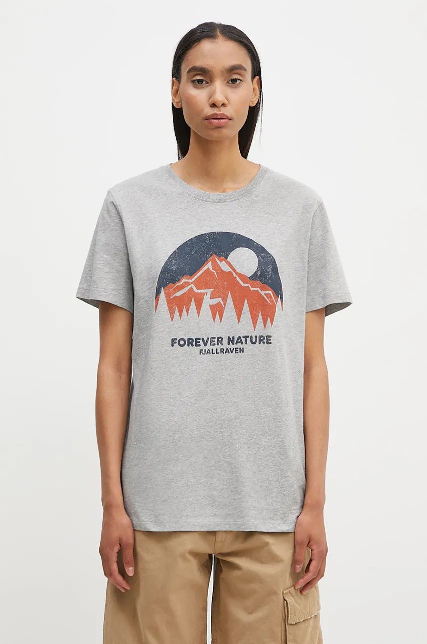 Тениска FJÄLLRÄVEN T-Shirt With Print Сиво | F87053.051, 0