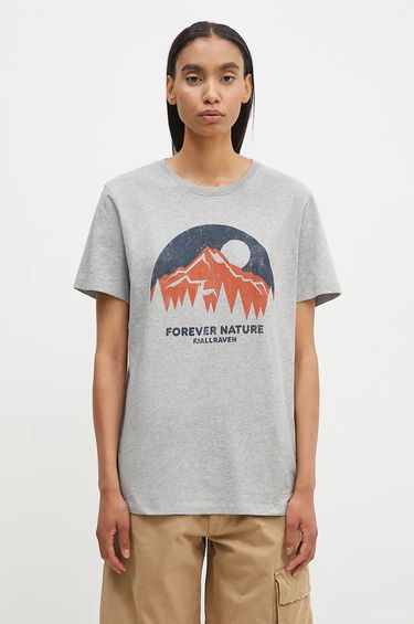 Тениска FJÄLLRÄVEN T-Shirt With Print Сиво | F87053.051, 0