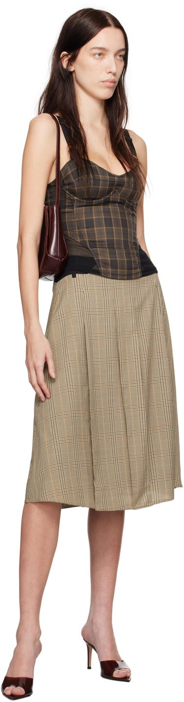 Потник Miaou Miaou Marguerite Plaid Corset Top Кафяво | 7149PLBPLB, 3