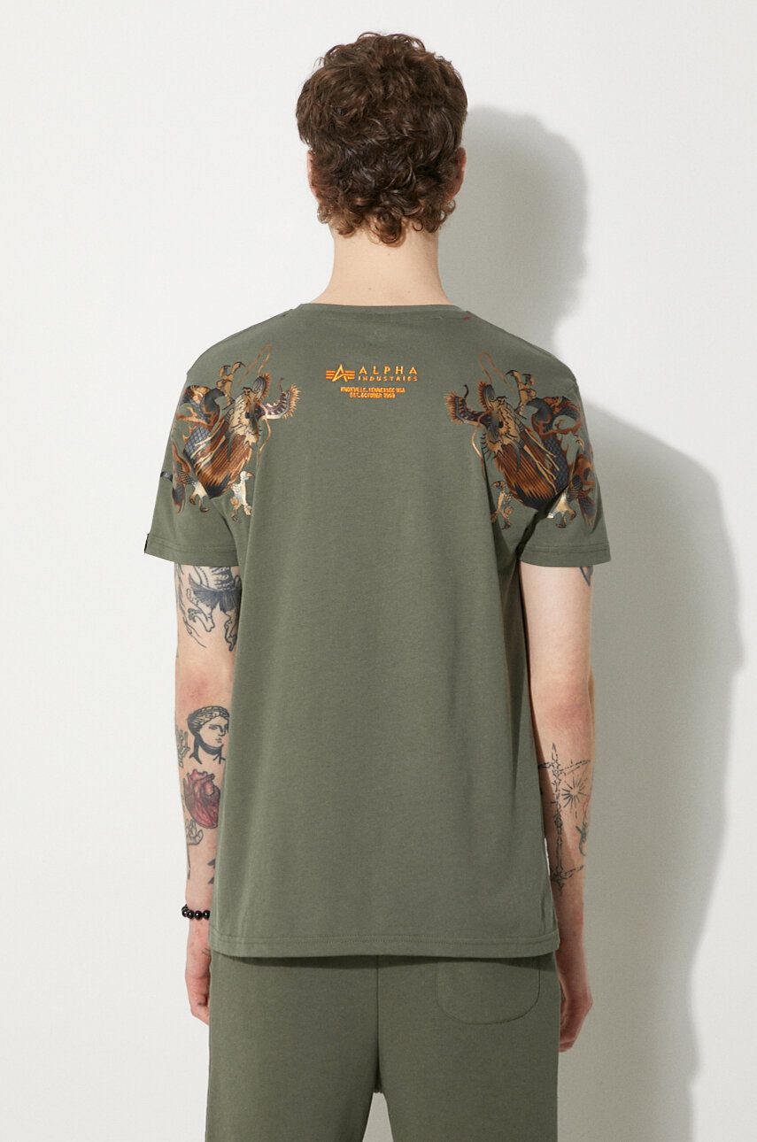 Тениска Alpha Industries T-Shirt Dragon With Print Зелено | 136506.142, 0