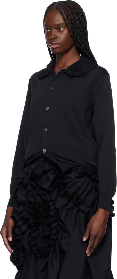 Пуловер Comme des Garçons Comme Des Garçons Jersey Cardigan with Crochet Collar Черно | TO-N006-S25, 3