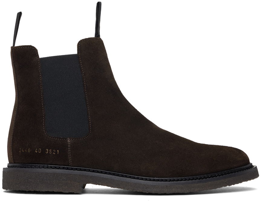 Облекло Common Projects Common Projects Classic Waxed Suede Chelsea Boots Кафяво | ARTICLE 2446, 0