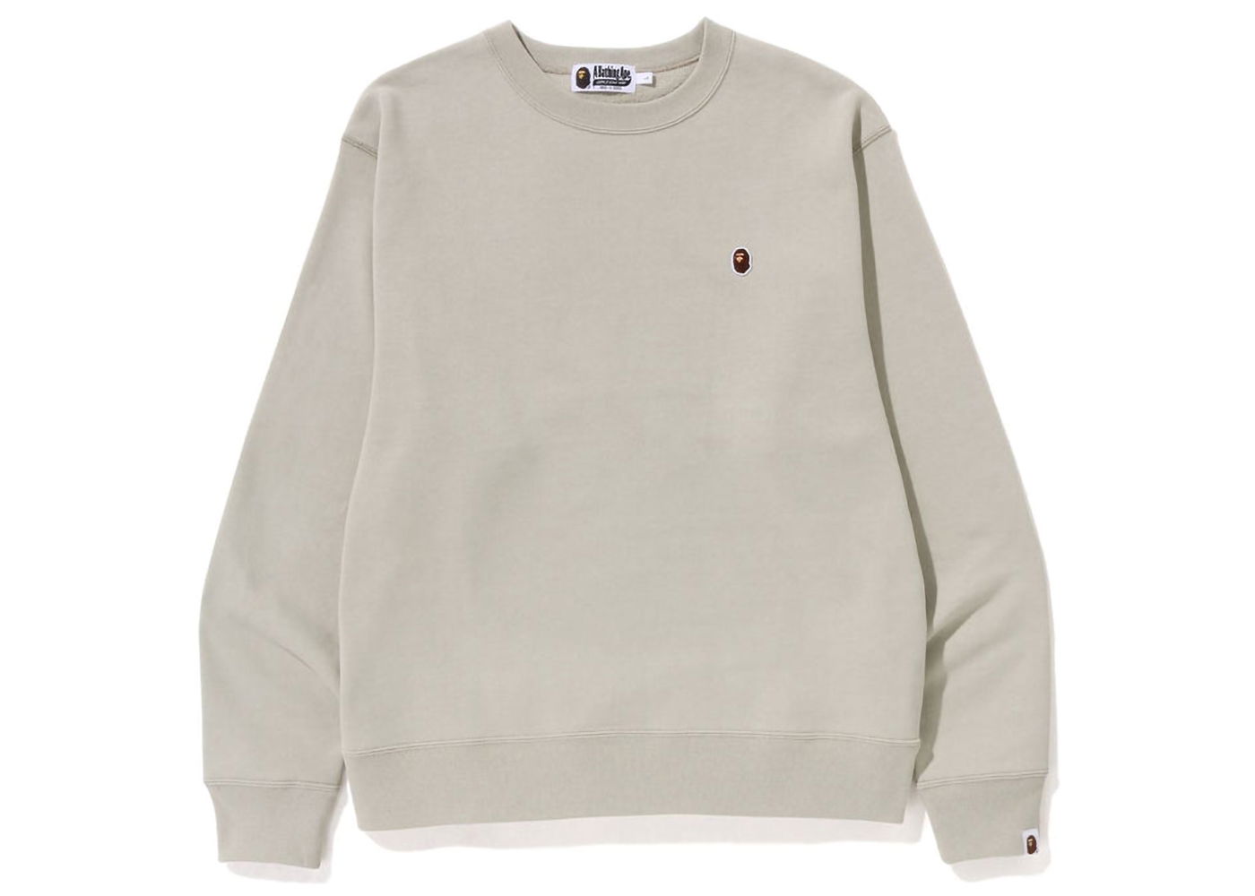 Пуловер BAPE Ape Head One Point Relaxed Fit Crewneck Бежово | 1J30-113-015, 0