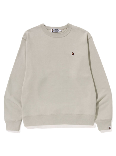 Пуловер BAPE Ape Head One Point Relaxed Fit Crewneck Бежово | 1J30-113-015
