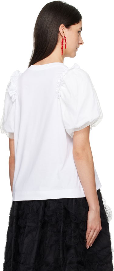 Тениска Simone Rocha Simone Rocha Tulle Overlay Puff Sleeve T-Shirt Бяло | 5179 0553, 2
