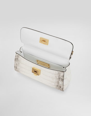 Дамска чанта Dolce & Gabbana Dolce & Gabbana Elongated Sicily Handbag Himalayan Crocodile Leather Бяло | BB7116B2EM180001, 3