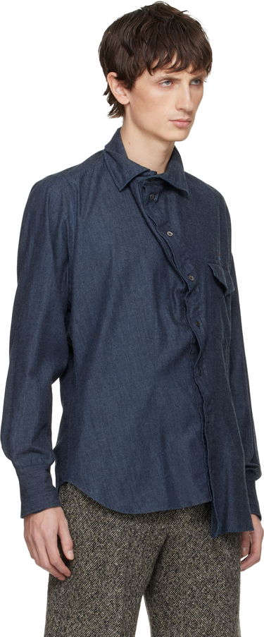 Риза Vivienne Westwood Chaos Long Sleeve Asymmetric Placket Shirt Синьо | 35010022-W0184-, 1