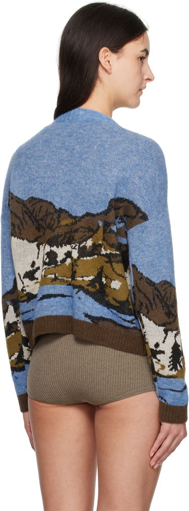 Пуловер Max Mara Weekend Landscape Print Wool Blend Sweater Синьо | 2425366272600 MM12204, 2