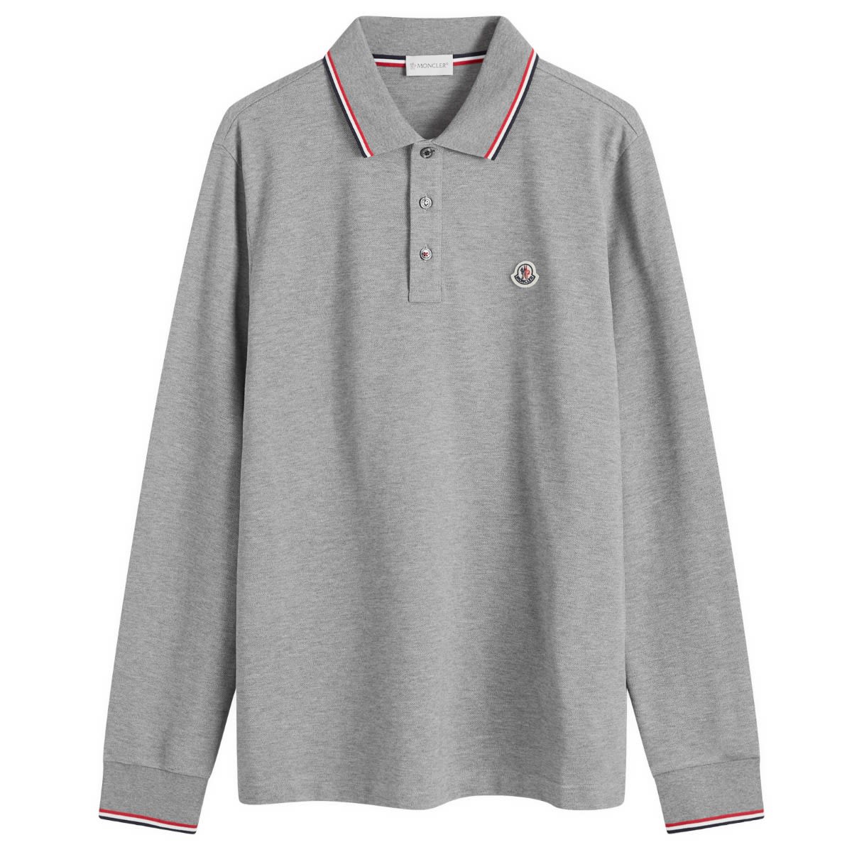 Поло тениска Moncler Long Sleeve Polo T-Shirt Сиво | 8B701-00-84556-987, 0