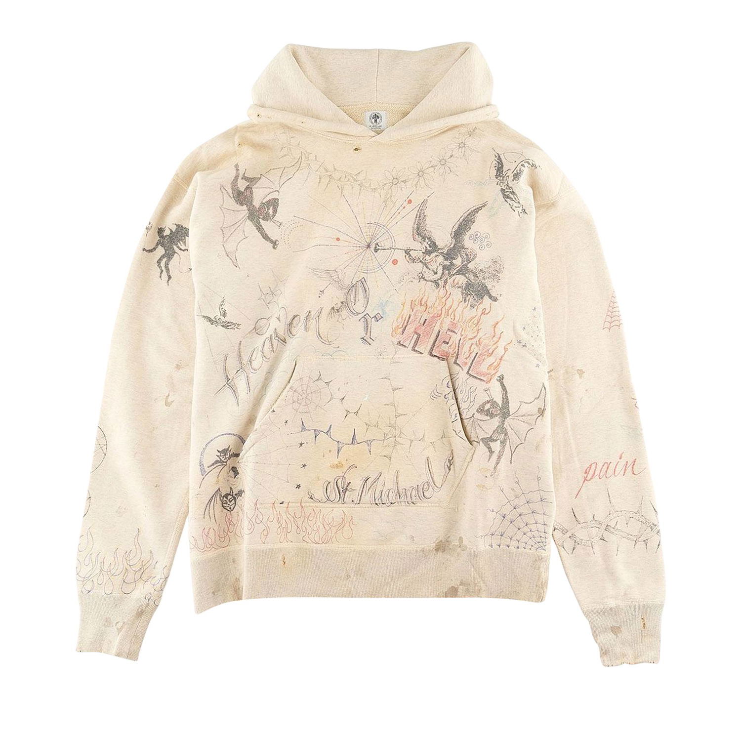 Суитчър Saint Michael Graffiti Hoodie Бежово | SM A21 0000 056, 1
