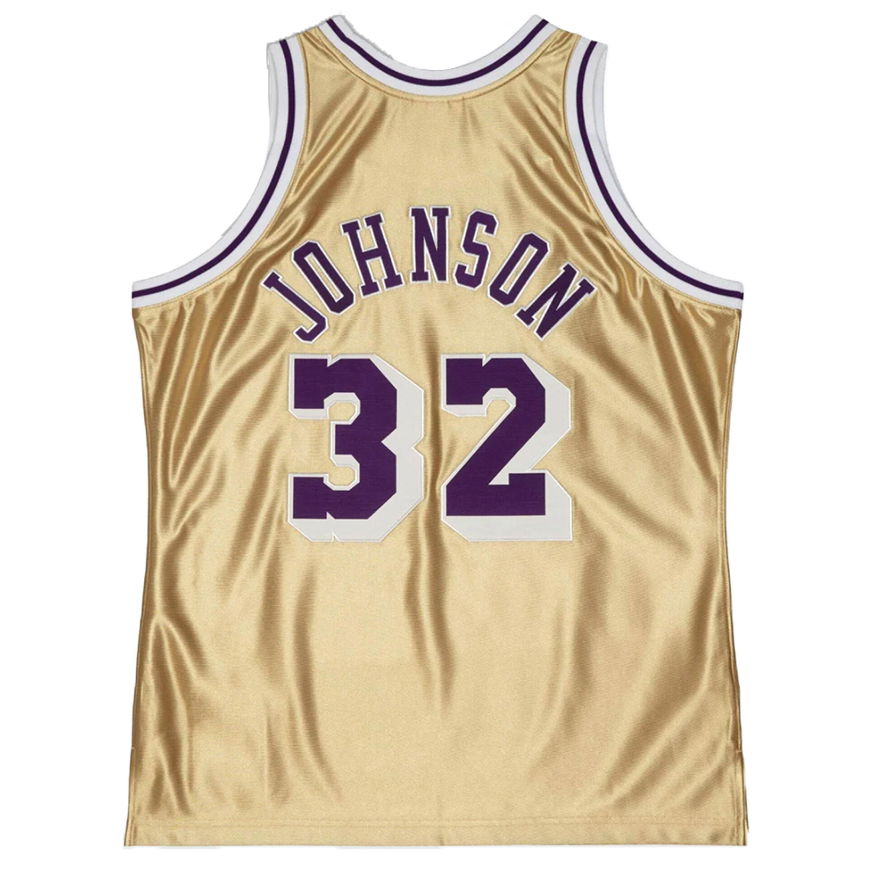 Фланелка Mitchell & Ness Los Angeles Lakers Magic Johnson 75th Gold Swingman Jersey Металик | SMJY4398-LAL84EJHGOLD, 1