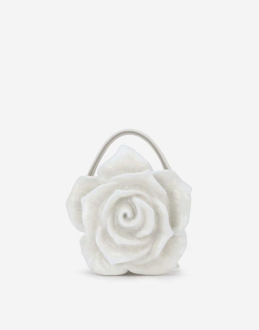 Дамска чанта Dolce & Gabbana Dolce & Gabbana Dolce Box Bag with Rose Design Бяло | BB7246AY98889642
